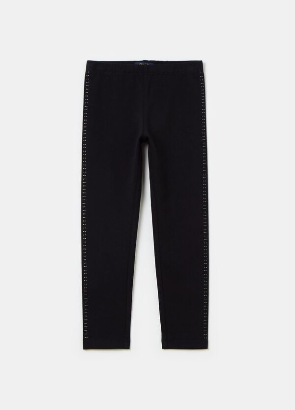 Ovs Leggings in cotone stretch con strass