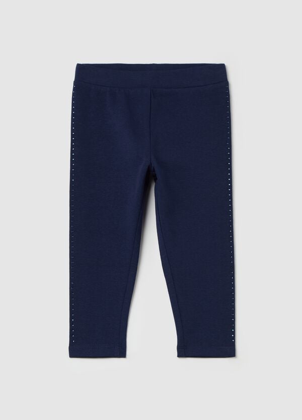 Ovs Leggings in cotone stretch con strass