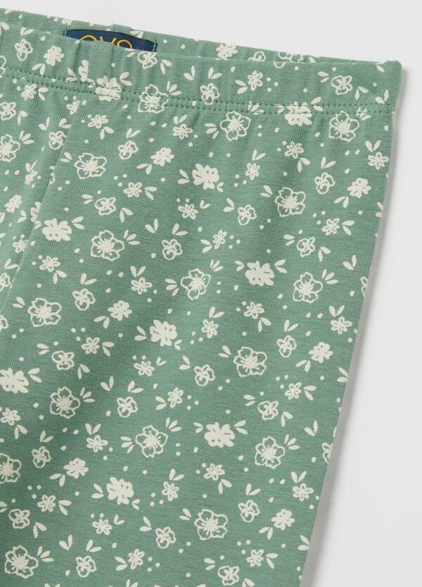 Ovs Leggings In Cotone Stretch Stampa Fiorellini