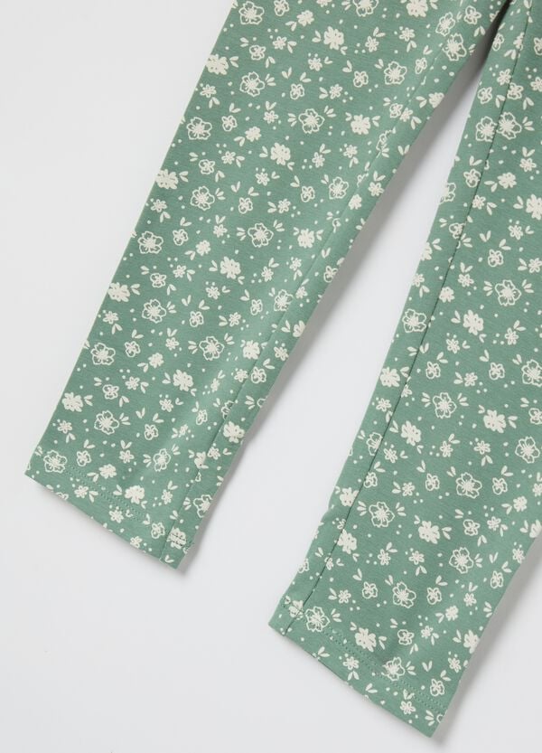 Ovs Leggings In Cotone Stretch Stampa Fiorellini