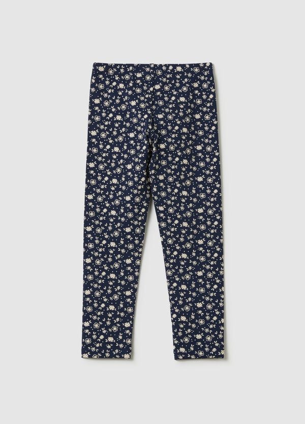 Ovs Leggings In Cotone Stretch Stampa Fiorellini