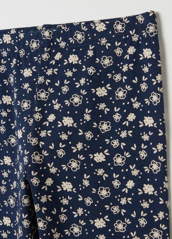 Ovs Leggings In Cotone Stretch Stampa Fiorellini