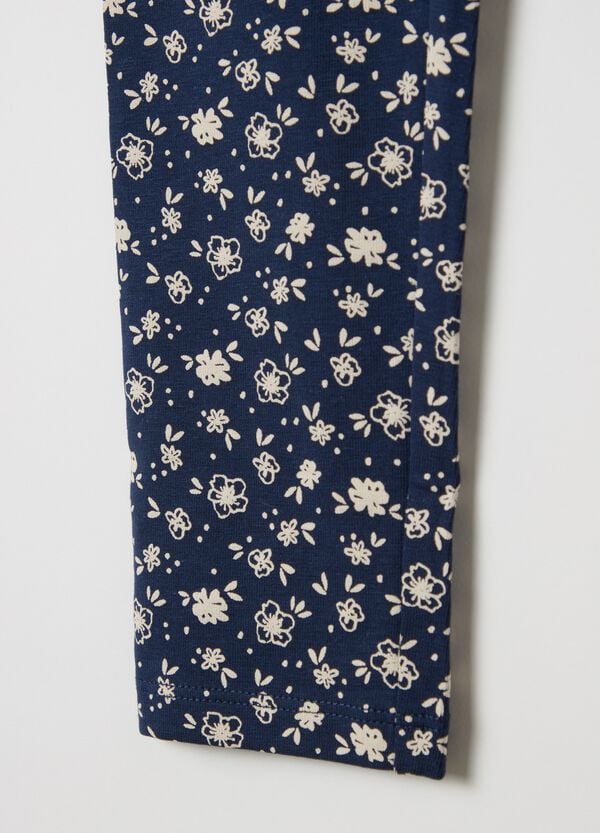 Ovs Leggings In Cotone Stretch Stampa Fiorellini