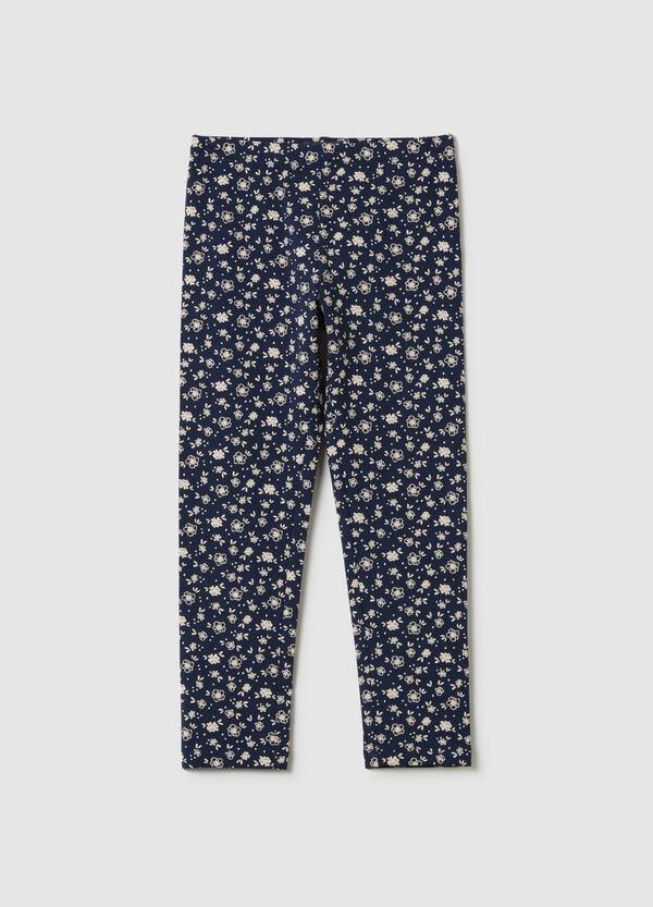 Ovs Leggings in cotone stretch stampa fiorellini