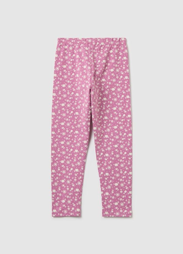 Ovs Leggings In Cotone Stretch Stampa Fiorellini