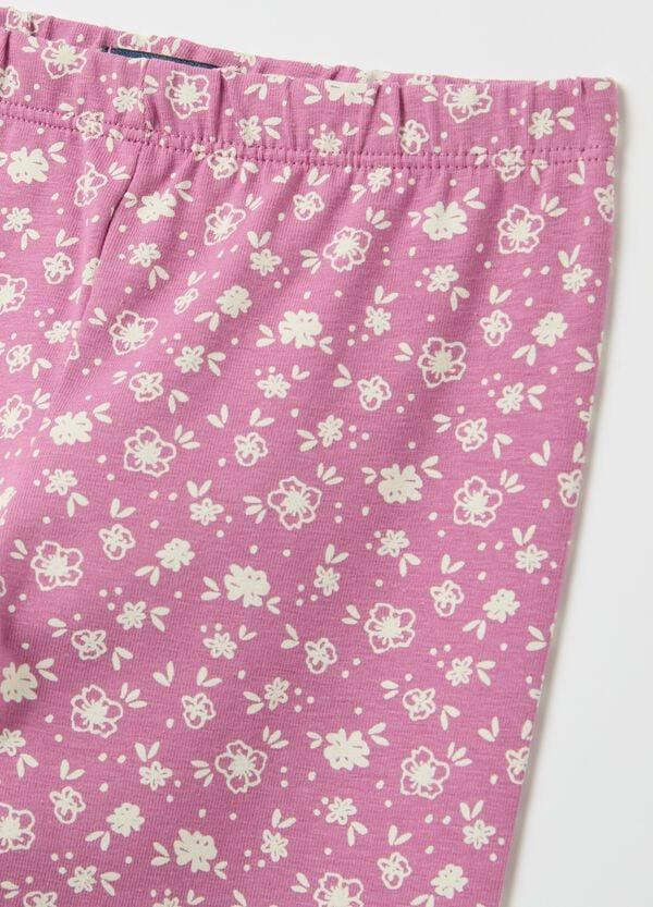 Ovs Leggings In Cotone Stretch Stampa Fiorellini