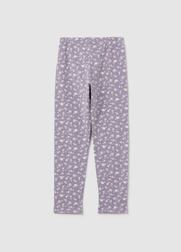 Ovs Leggings In Cotone Stretch Stampa Fiorellini