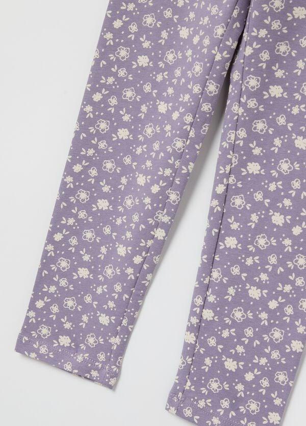 Ovs Leggings In Cotone Stretch Stampa Fiorellini