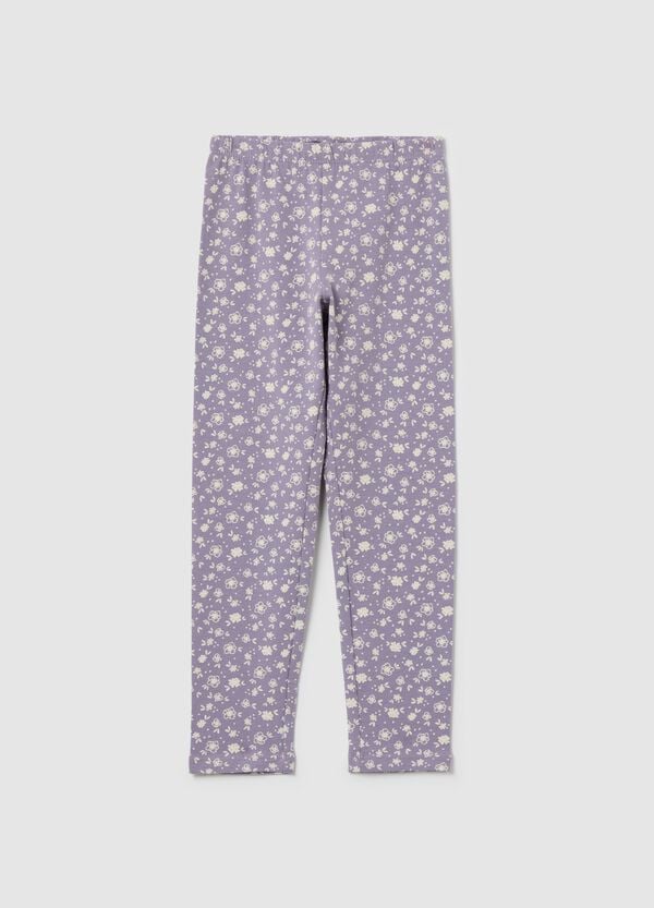 Ovs Leggings in cotone stretch stampa fiorellini