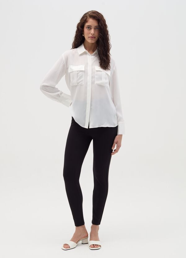 Ovs Leggings in punto Milano tinta unita