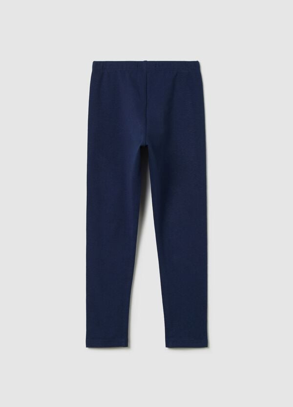 Ovs Leggings Neri In Cotone Stretch Con Strass
