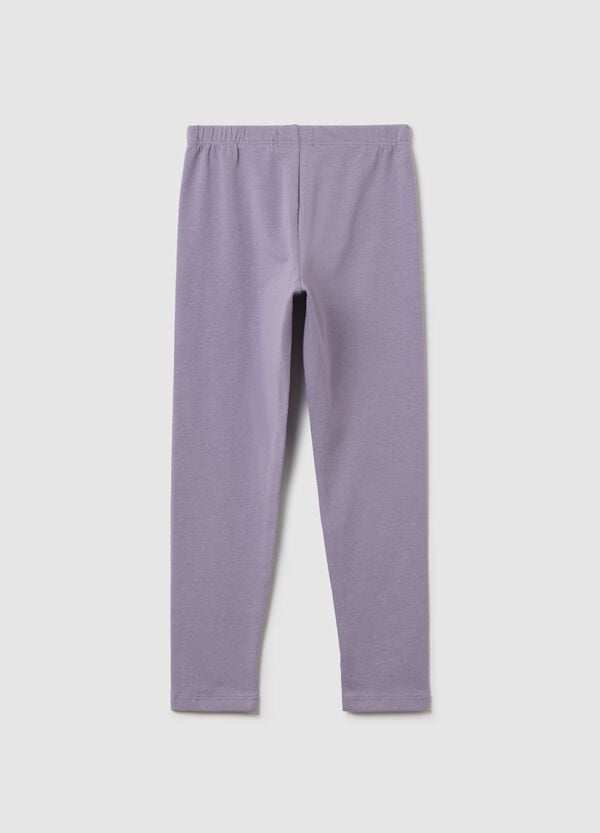 Ovs Leggings Neri In Cotone Stretch Con Strass