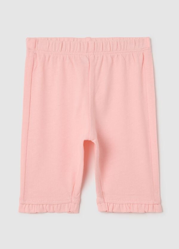 Ovs Leggings rosa a tre quarti in cotone