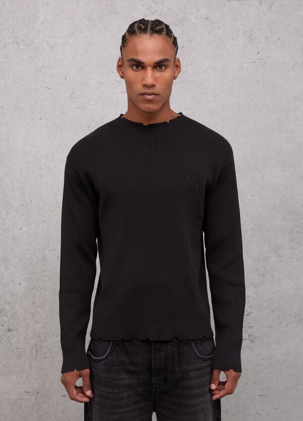 Ovs Light Knit Crewneck Black