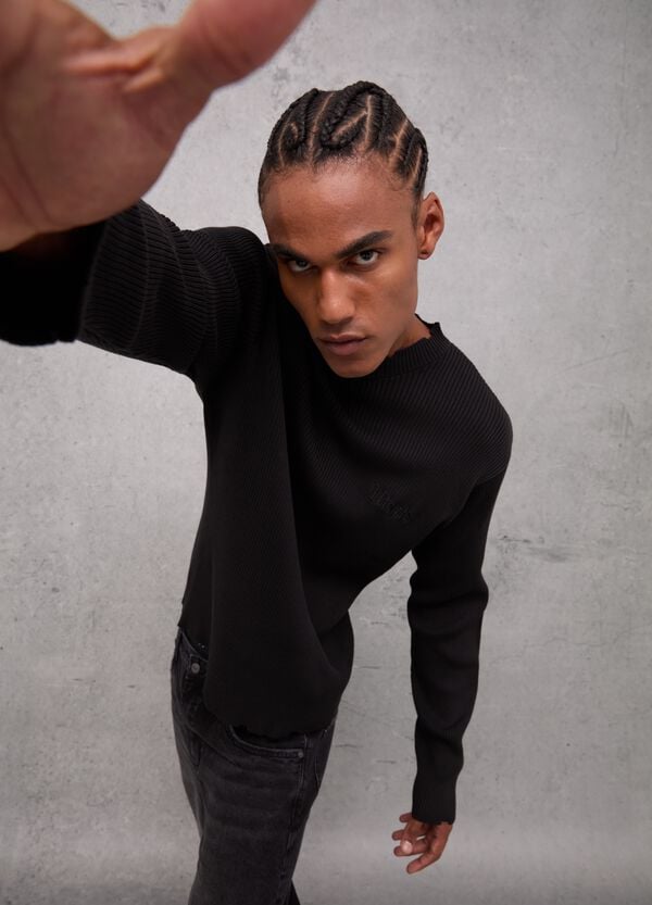 Ovs Light Knit Crewneck Black