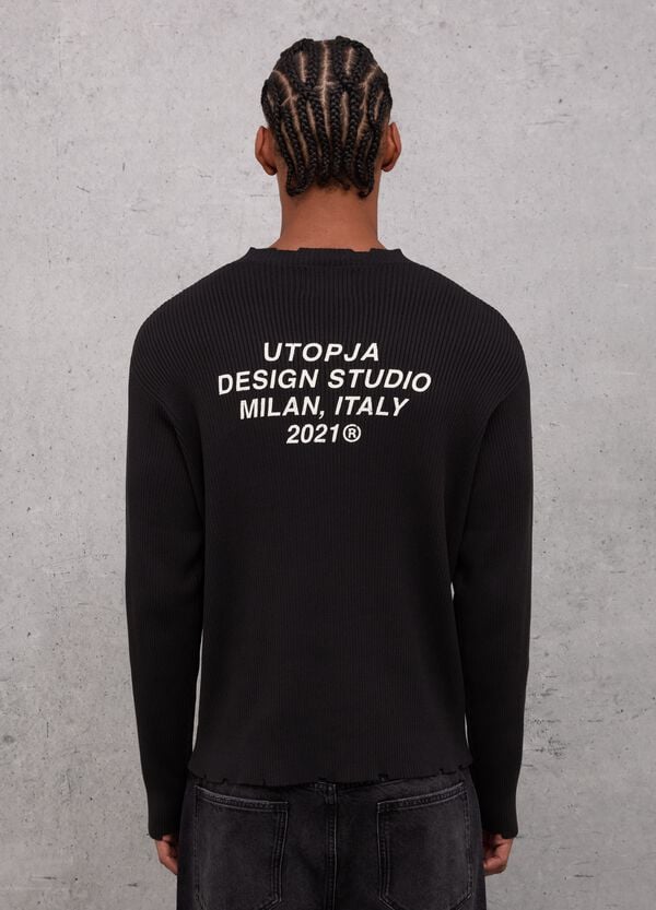 Ovs Light Knit Crewneck Black