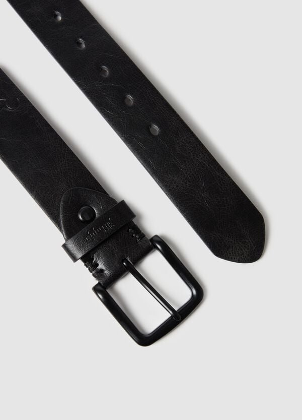 Ovs Logo Belt Vintage Black