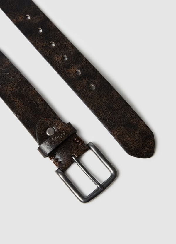 Ovs Logo Belt Vintage Brown