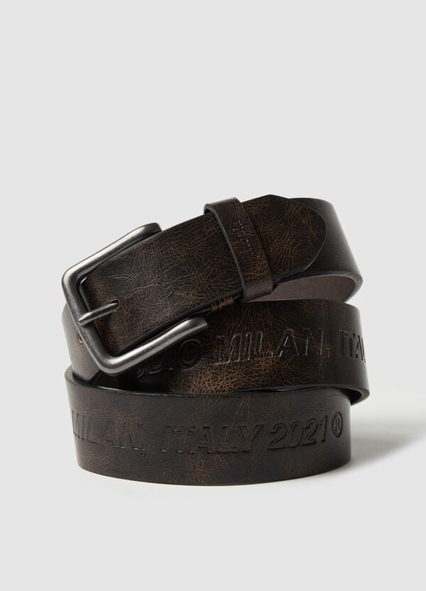 Ovs Logo Belt Vintage Brown