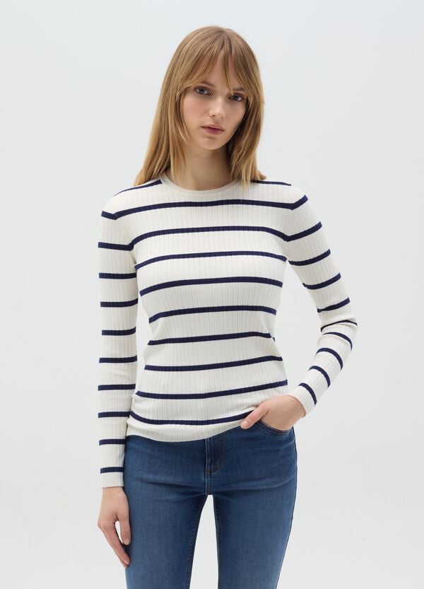 Ovs Maglia A Coste Piatte Fantasia A Righe