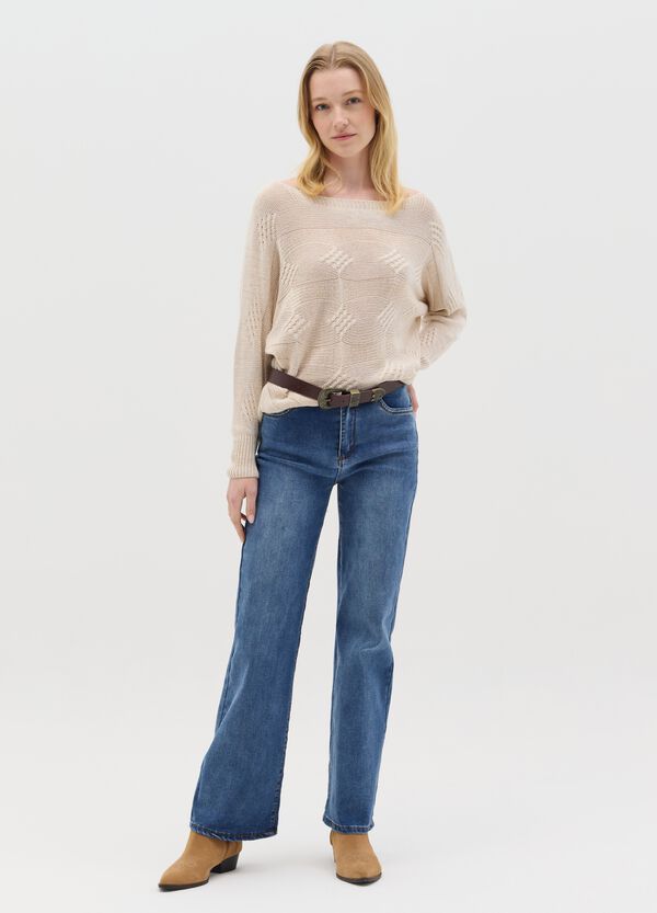 Ovs Maglia a maniche lunghe beige con lavorazione