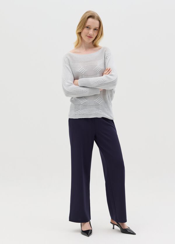 Ovs Maglia A Maniche Lunghe Grigia Con Lavorazione