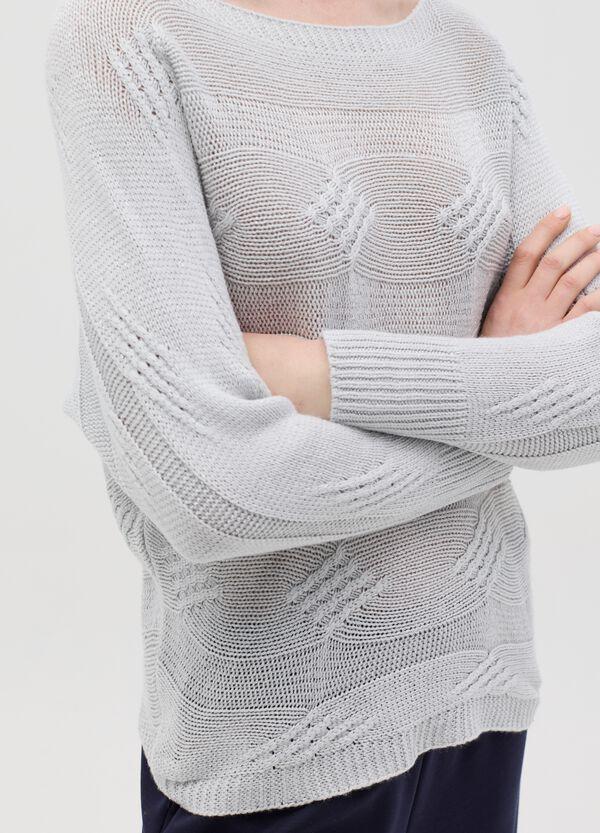 Ovs Maglia A Maniche Lunghe Grigia Con Lavorazione