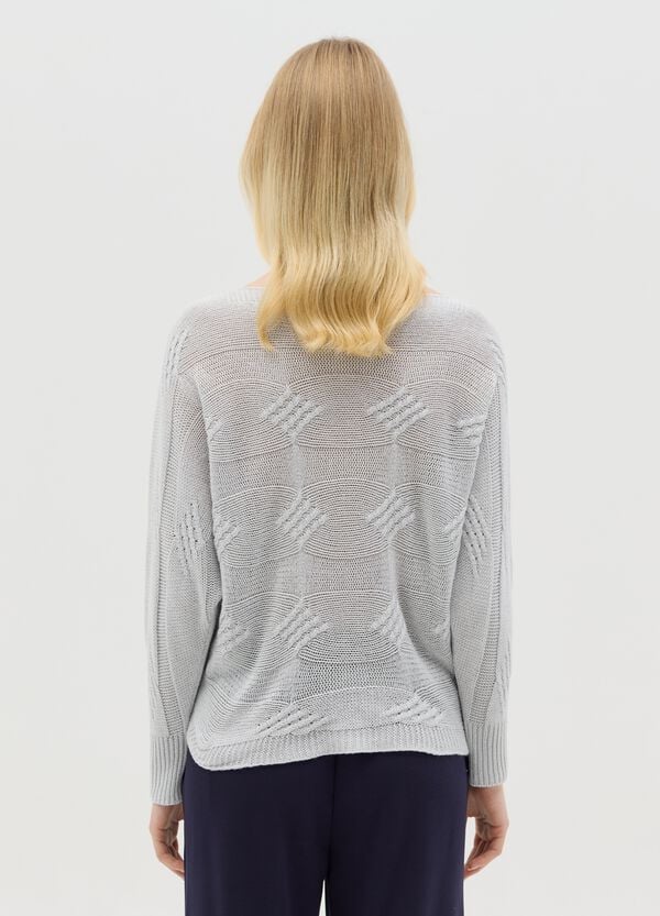 Ovs Maglia A Maniche Lunghe Grigia Con Lavorazione