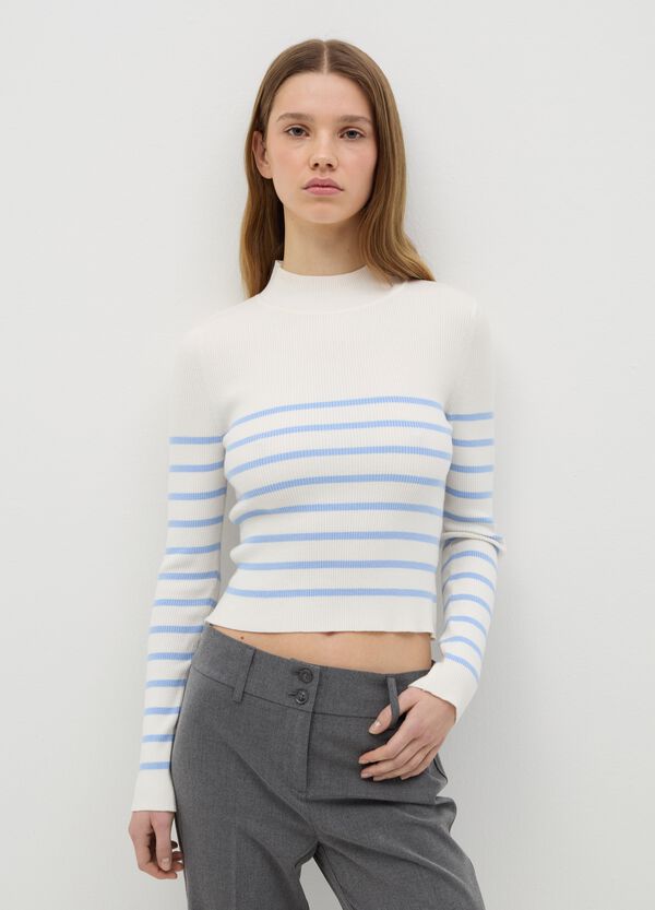 Ovs Maglia A Righe Mock Neck