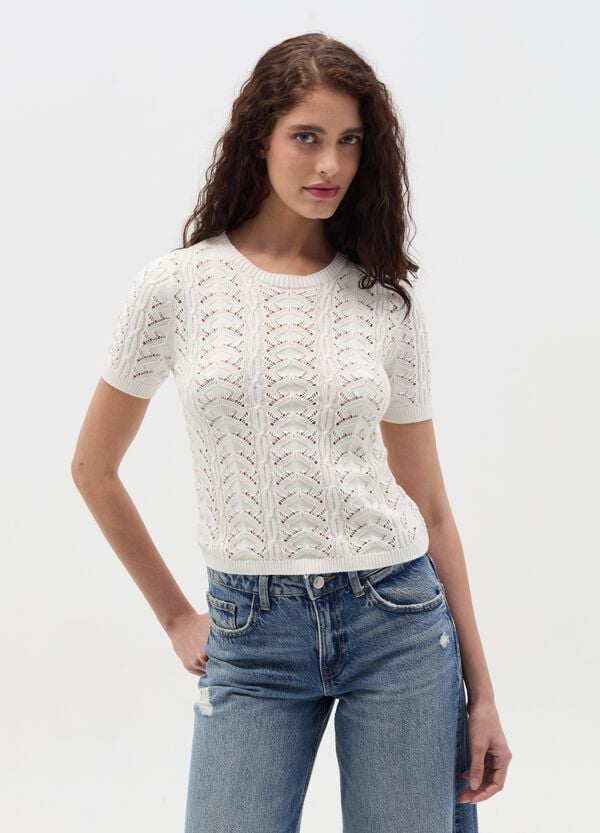 Ovs Maglia Crochet A Maniche Corte
