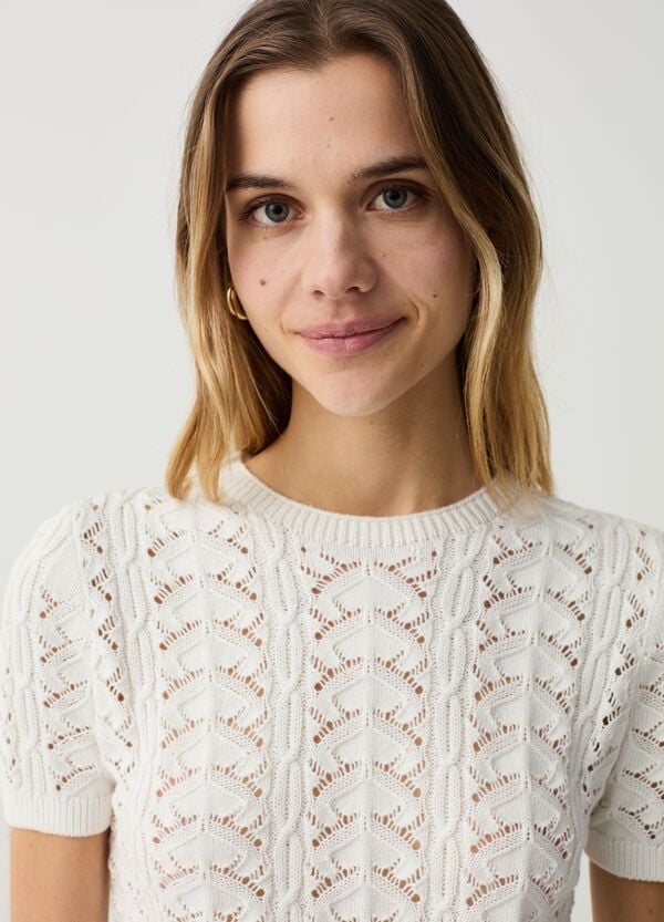 Ovs Maglia Crochet A Maniche Corte
