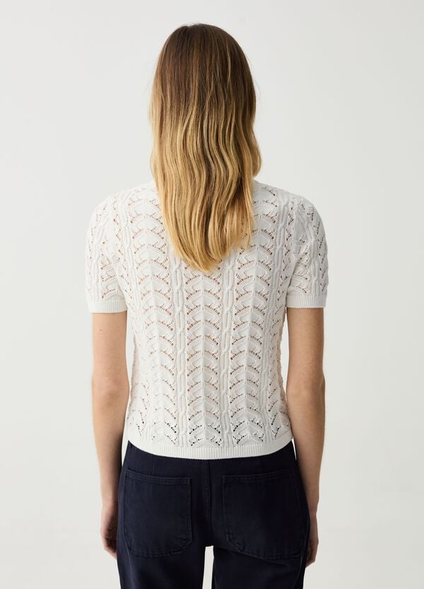Ovs Maglia Crochet A Maniche Corte