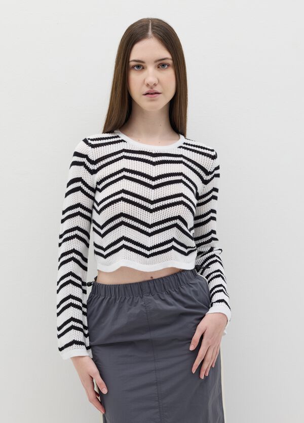 Ovs Maglia Crochet Con Disegno A Righe