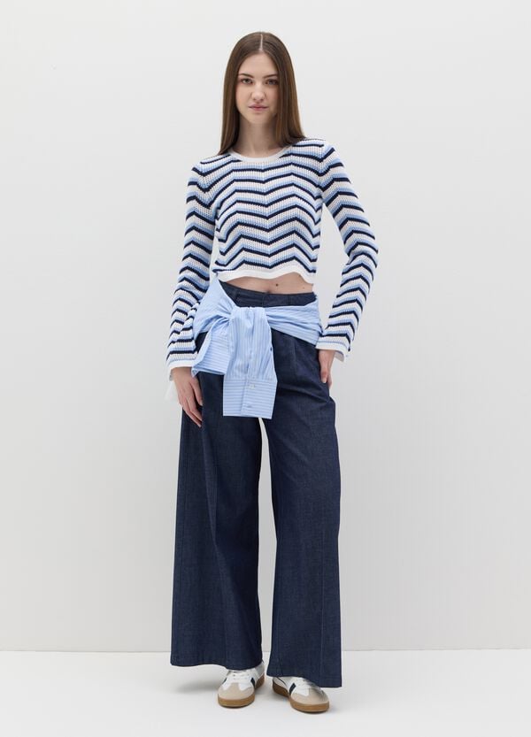 Ovs Maglia crochet con disegno a righe