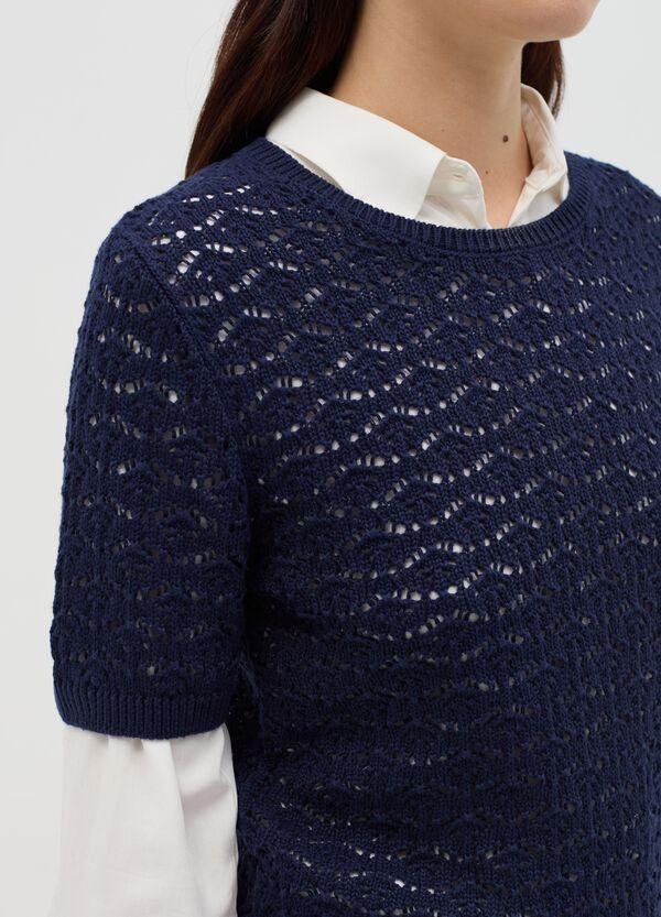 Ovs Maglia Crochet Con Maniche Corte