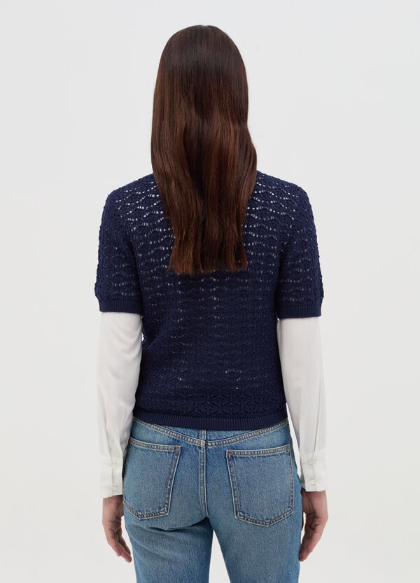 Ovs Maglia Crochet Con Maniche Corte