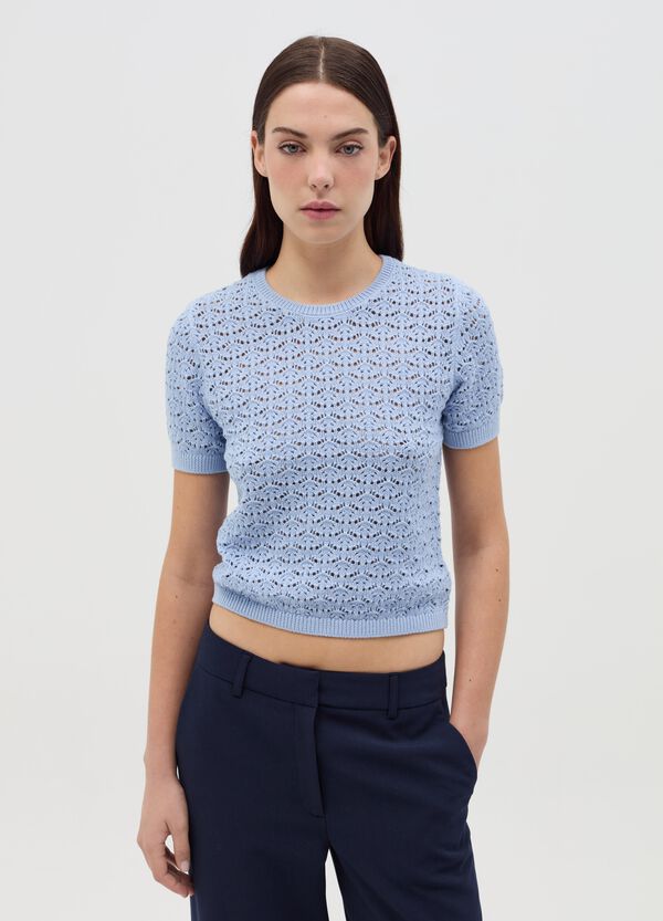 Ovs Maglia Crochet Con Maniche Corte