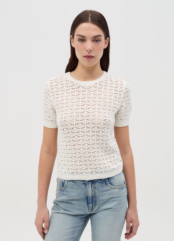 Ovs Maglia Crochet Con Maniche Corte