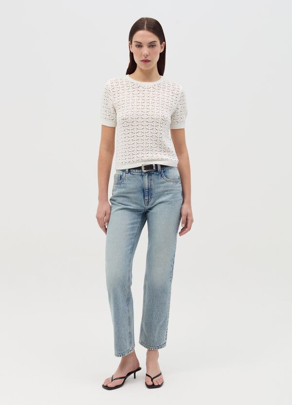 Ovs Maglia Crochet Con Maniche Corte