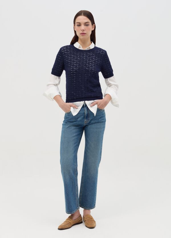 Ovs Maglia crochet con maniche corte