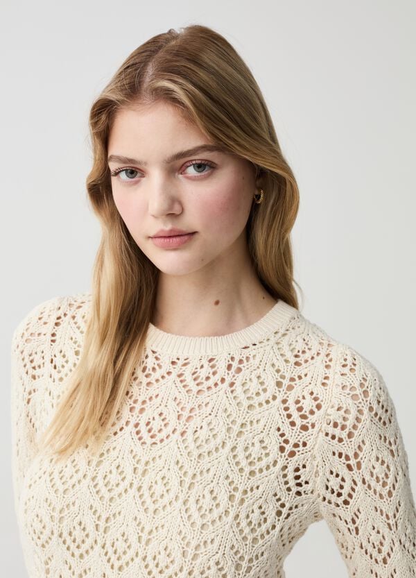 Ovs Maglia Crochet Con Maniche Lunghe