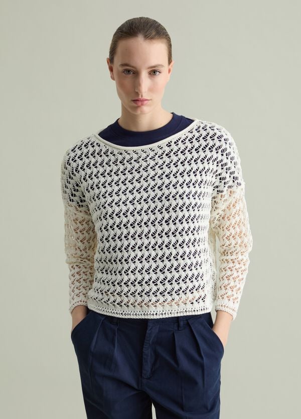 Ovs Maglia Crochet Con Scollo A Barca