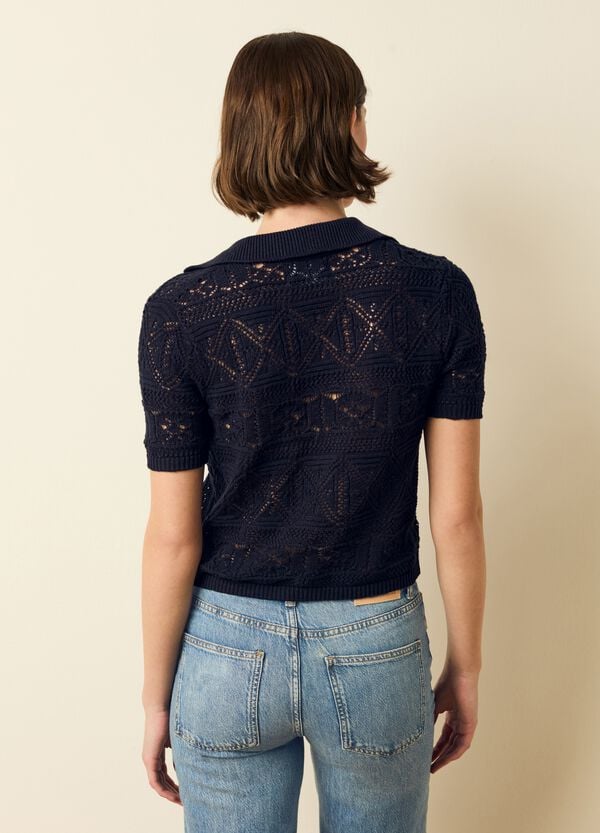 Ovs Maglia Crochet Con Scollo A Polo