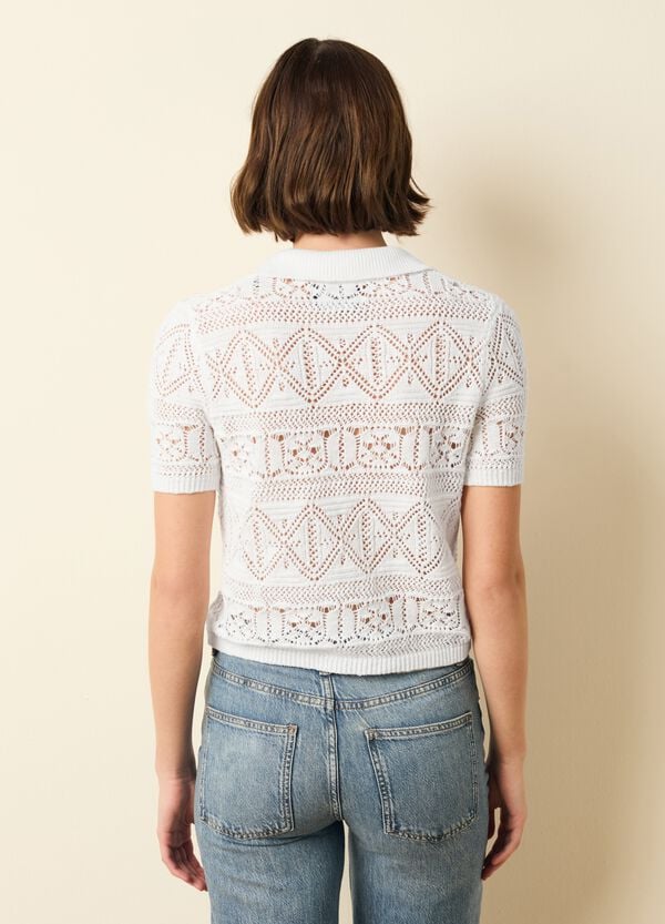 Ovs Maglia Crochet Con Scollo A Polo