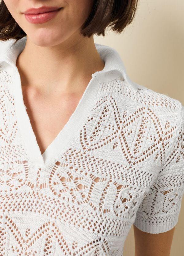 Ovs Maglia crochet con scollo a polo