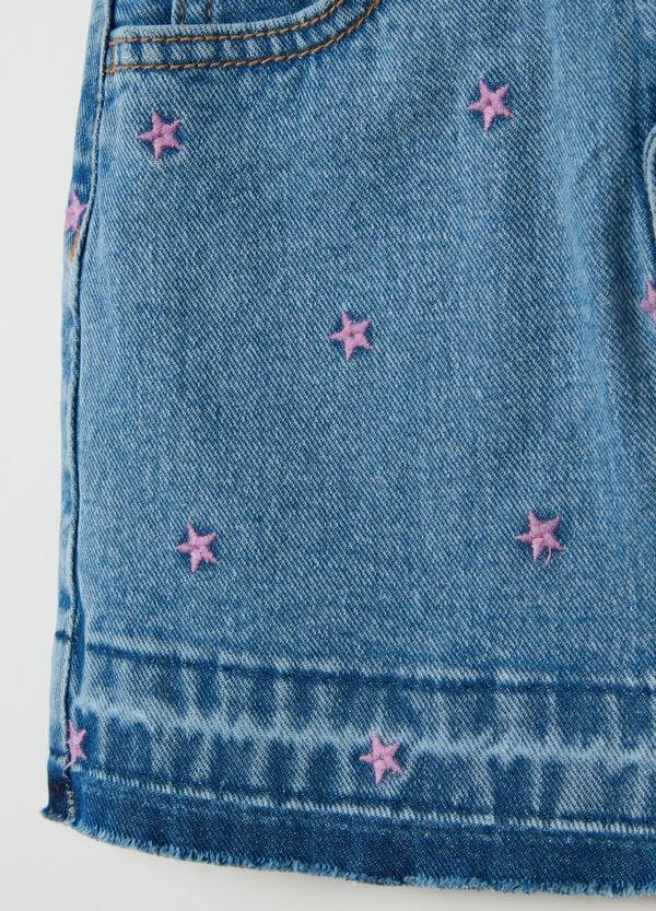 Ovs Minigonna In Denim Con Ricamo Stelle