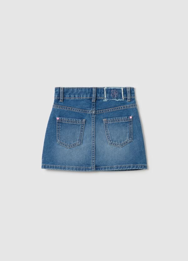 Ovs Minigonna In Denim Con Strass