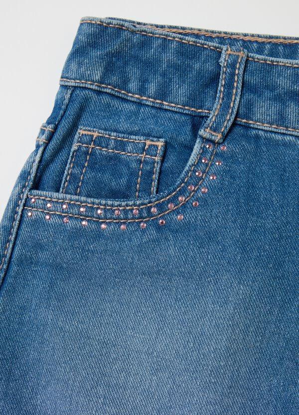 Ovs Minigonna In Denim Con Strass