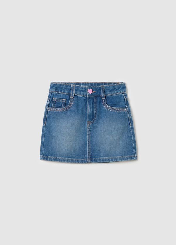 Ovs Minigonna in denim con strass