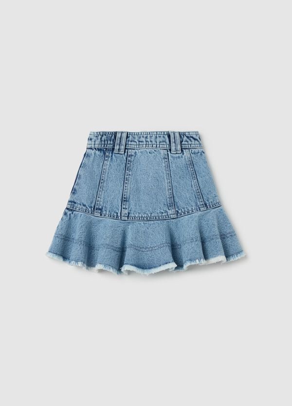 Ovs Minigonna In Denim Con Volant